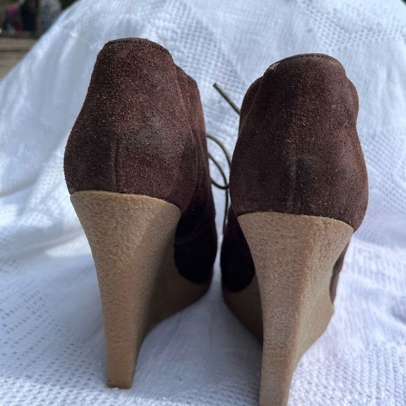 ENZO ANGIOLINI  EAFLORY suede wedge booties rubber‎ wedges - Picture 6 of 14